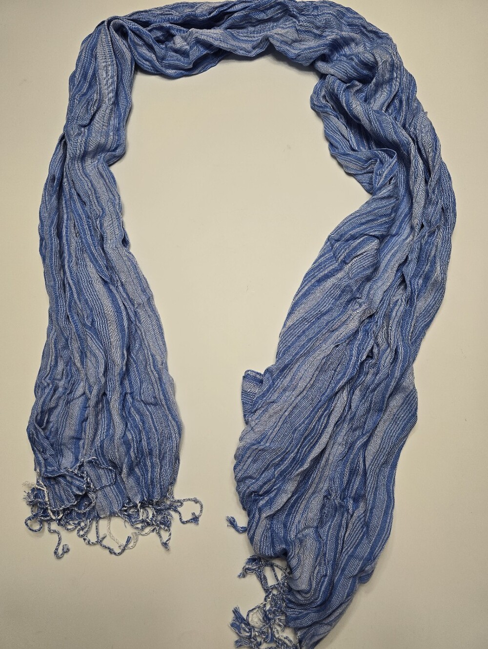 Lightweight Blue Striped  Scarf